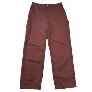 TNA Pants Womens 10 Carpenter Wide Leg Baggy Burnt Orange Twill 32x30 Utility